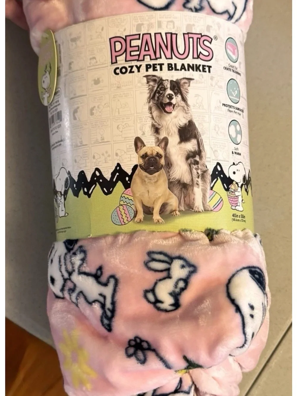 Peanuts Snoopy Cozy Pet Super Plush Blanket - Easter Themed